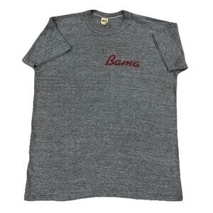 Vintage 70s Russell Athletic Gold Tag T Shirt Heather Grey Alabama Crimson Large